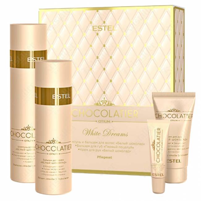 Набор White Dreams Chocolatier (шампунь, бальзам, бальзам для губ, крем для рук)