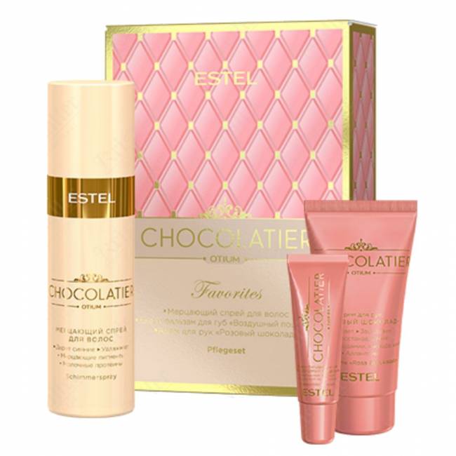 Набор Favorites ESTEL Chocolatier (спрей-блеск, бальзам для губ, крем для рук)